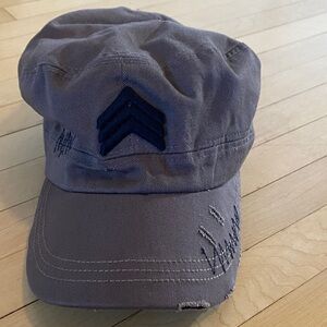 D&Y Brown Military Cap with Black Embroidery